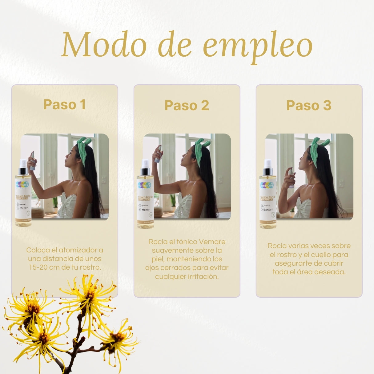 Tónico Facial De Hamamelis Vemare Piel Balanceada 250ML