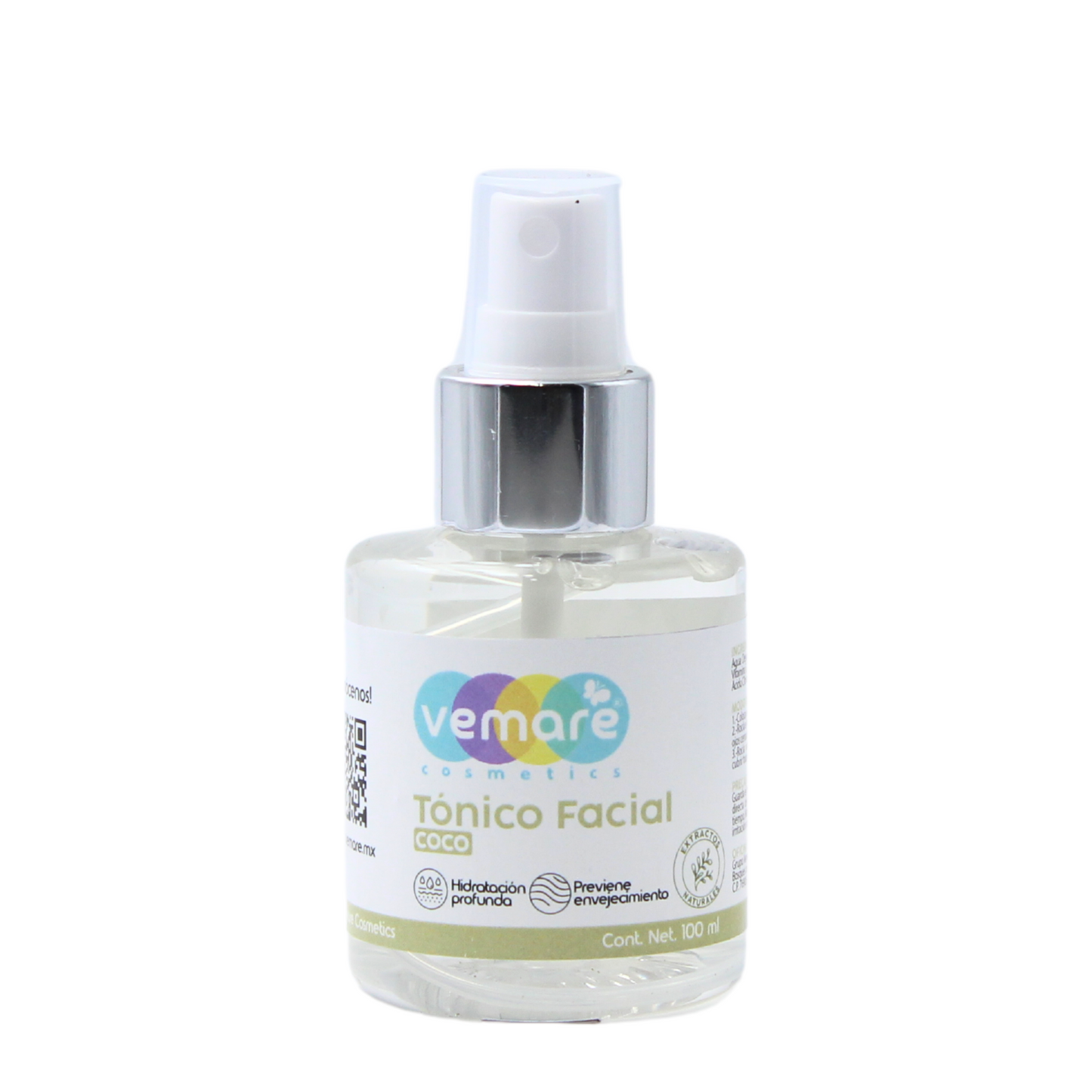 Tónico Facial De Coco Vemare Hidratante Y Nutritivo