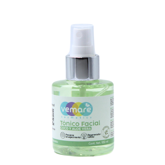 Tónico Facial De Coco Y Aloe Vera Vemare Calmante