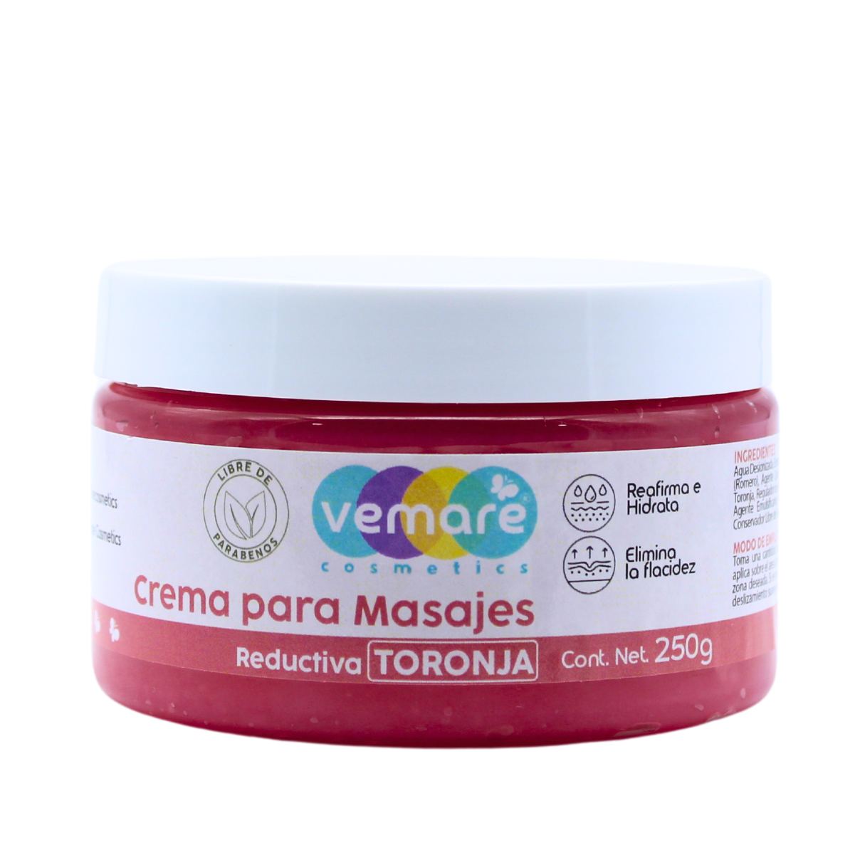 Crema Para Masajes Reductivos Toronja Vemare Reafirma