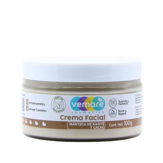 Crema Facial De Manteca De Karité Y Cacao Vemare