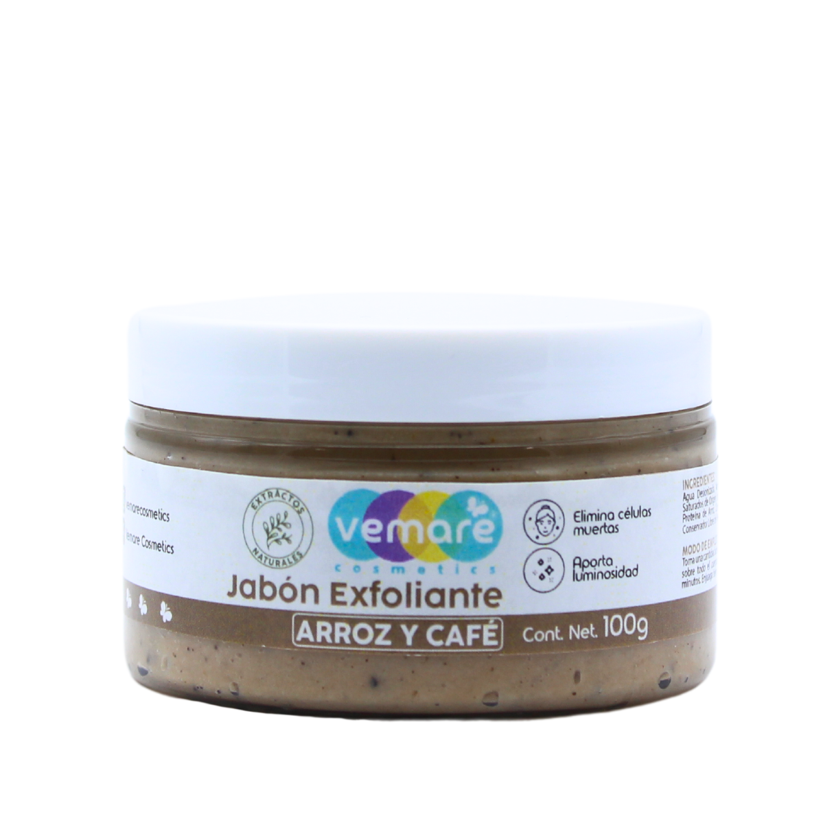Jabón Exfoliante De Arroz Y Café Vemare Luminosidad