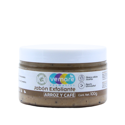 Jabón Exfoliante De Arroz Y Café Vemare Luminosidad