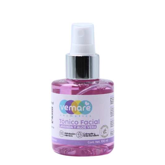 Tónico Facial De Lavanda Y Aloe Vera Vemare Suaviza
