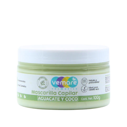 Mascarilla Capilar De Aguacate Y Coco Vemare Hidrata