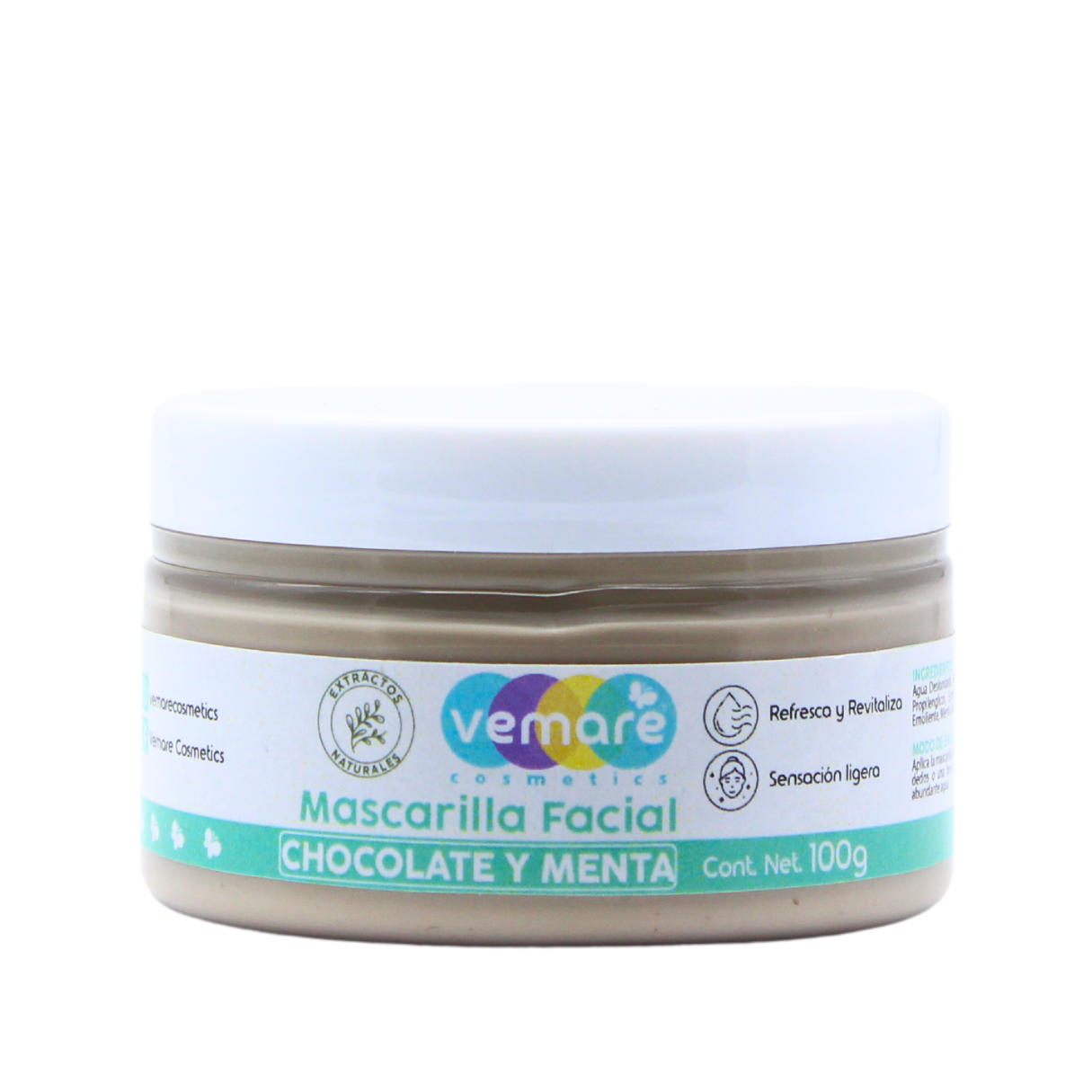 Mascarilla Facial De Chocolate Y Menta Vemare Fresca