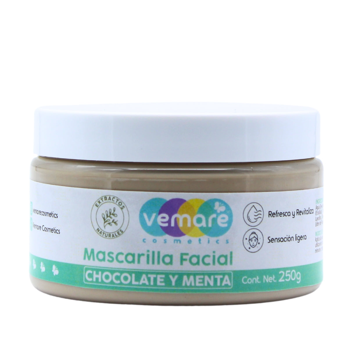 Mascarilla Facial De Chocolate Y Menta Vemare Fresca