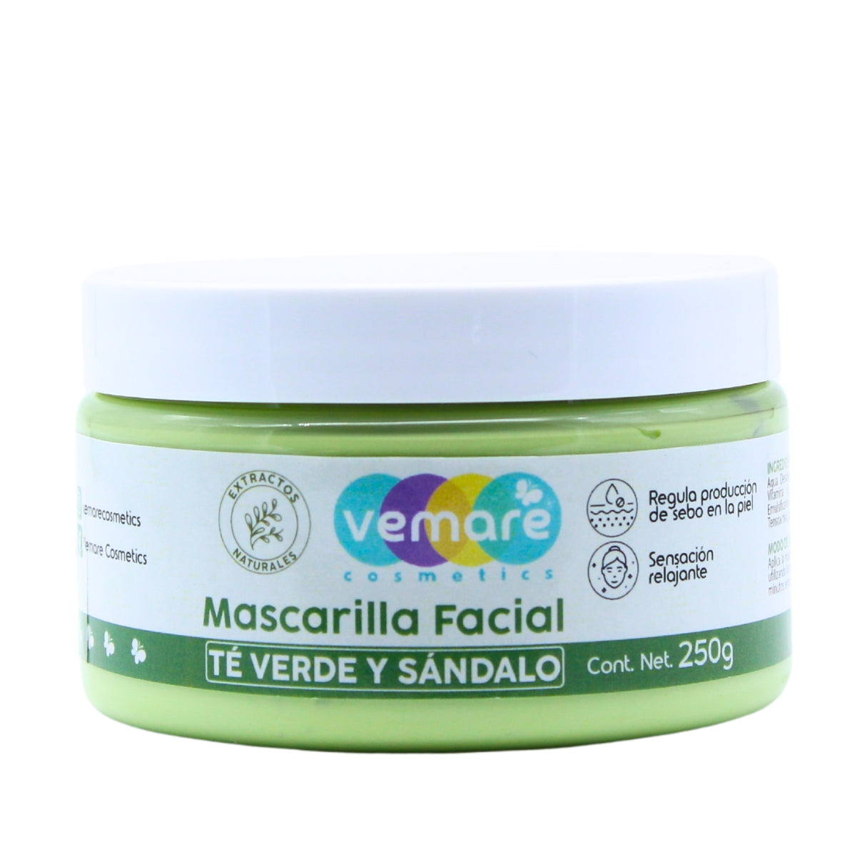 Mascarilla Facial De Té Verde Y Sandalo Vemare