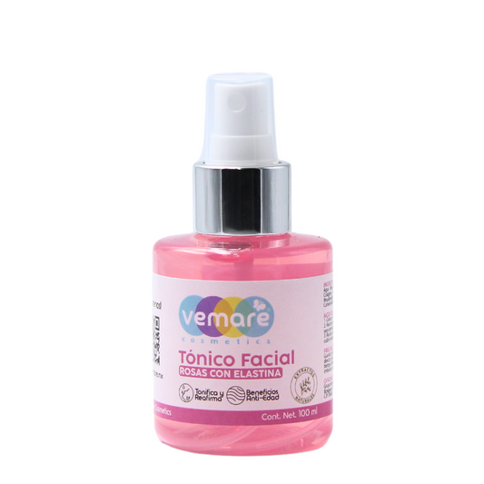 Tónico Facial De Rosas Con Elastina Vemare Anti-edad