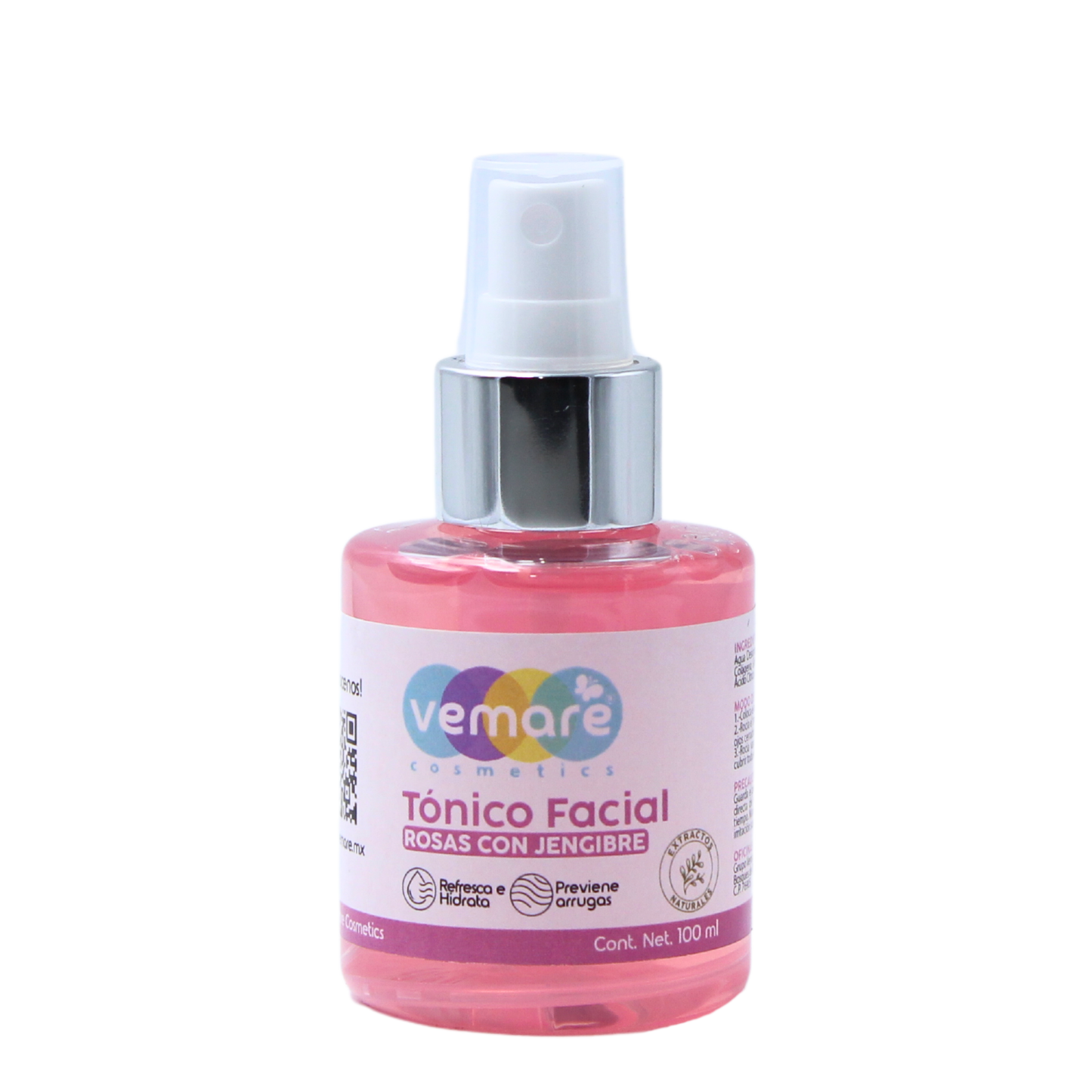 Tónico Facial Rosas Con Jengibre Vemare Revitalizante