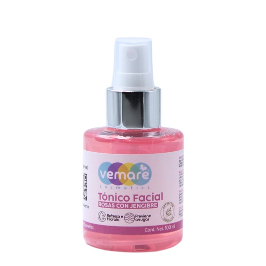 Tónico Facial Rosas Con Jengibre Vemare Revitalizante
