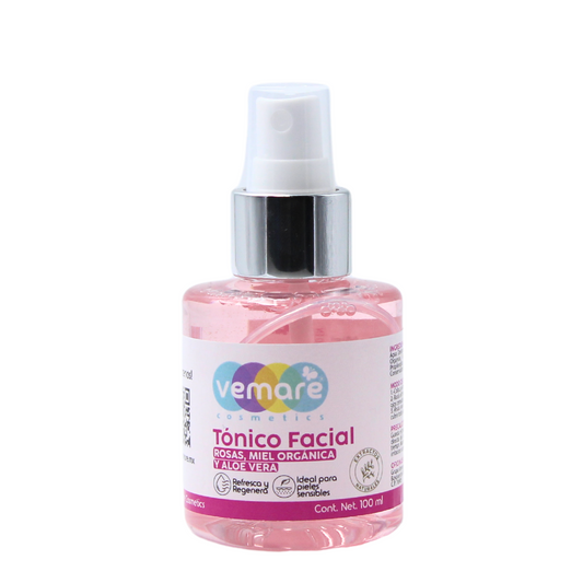 Tónico Facial Rosas, Miel Orgánica Y Aloe Vera Vemare
