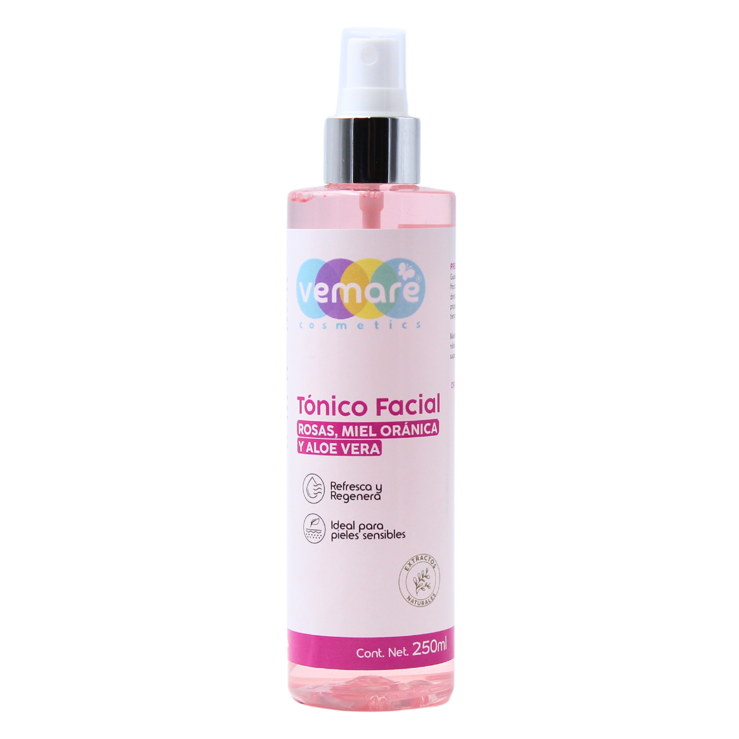 Tónico Facial Rosas, Miel Orgánica Y Aloe Vera Vemare