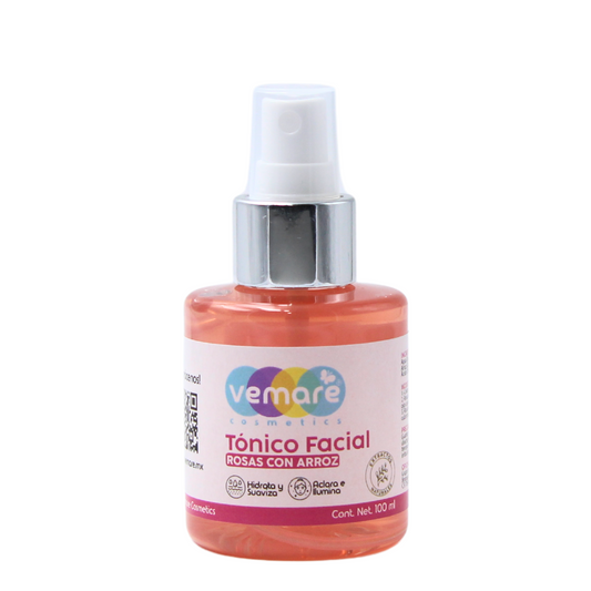 Tónico Facial De Rosas Con Arroz Vemare Equilibra