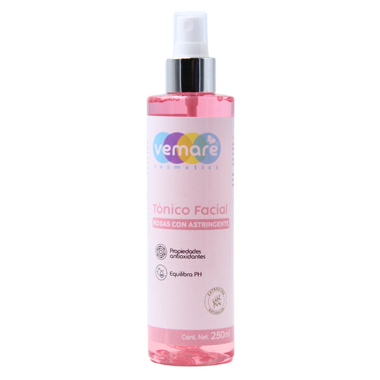 Tónico Facial De Rosas Con Astringente Vemare 250ml
