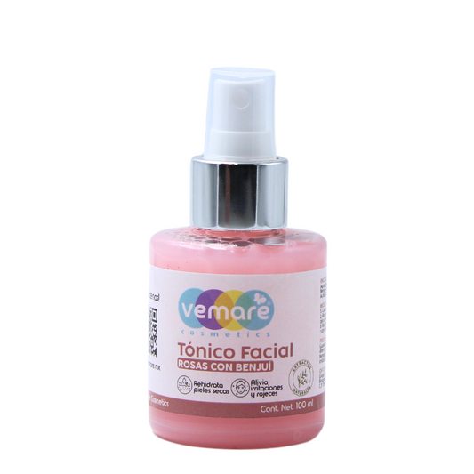 Tónico Facial De Rosas Y Benjuí Vemare Antioxidante 100ML