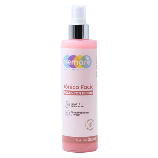 Tónico Facial De Rosas Y Benjuí Vemare Antioxidante 250ML