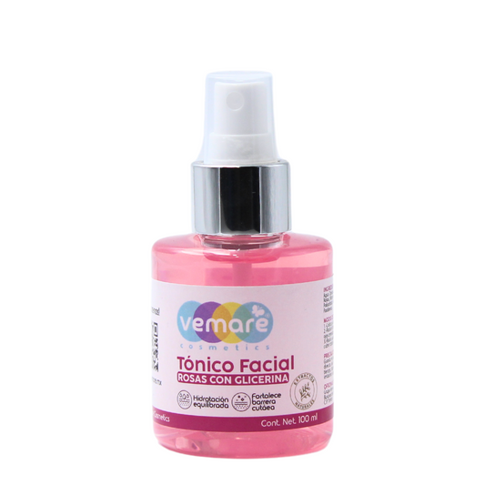 Tónico Facial De Rosas Con Glicerina Vemare Limpiador 100ml