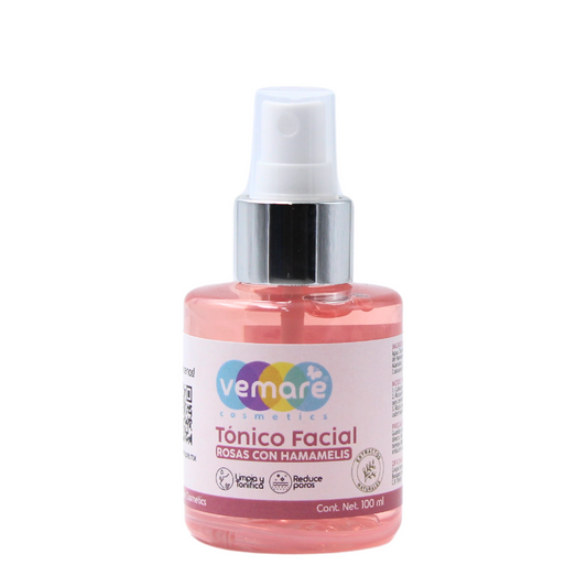 Tónico Facial De Rosas Con Hamamelis Vemare Hidrata 100ml