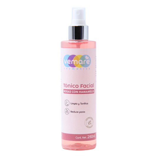Tónico Facial De Rosas Con Hamamelis Vemare Hidrata 250ML