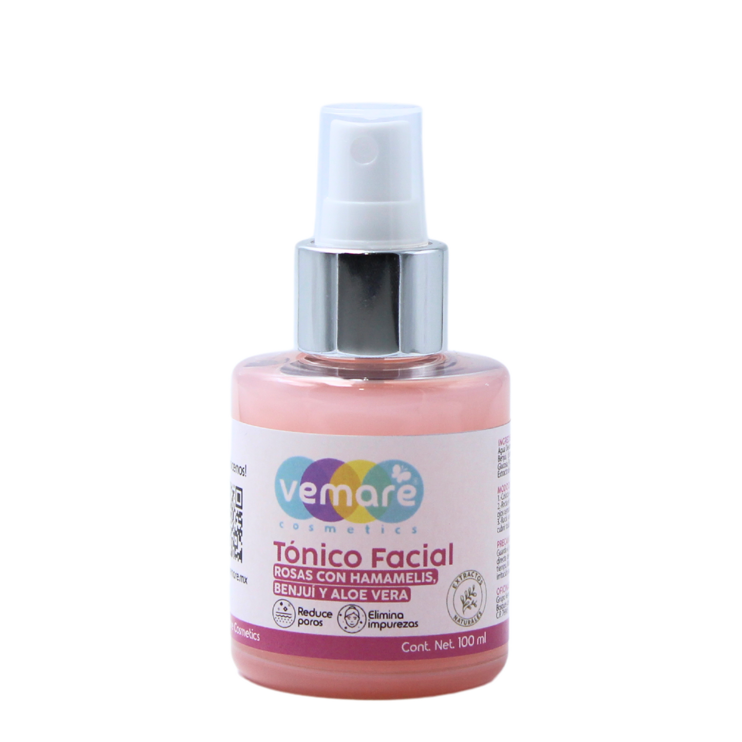 Tónico Facial Rosas Con Hamamelis, Benjuí Y Aloe Vera