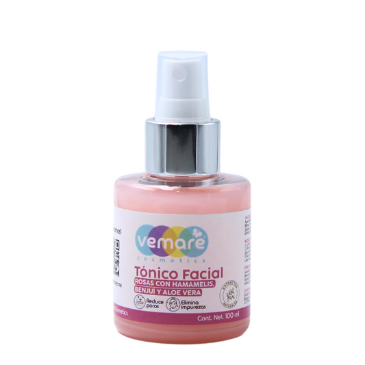 Tónico Facial Rosas Con Hamamelis, Benjuí Y Aloe Vera