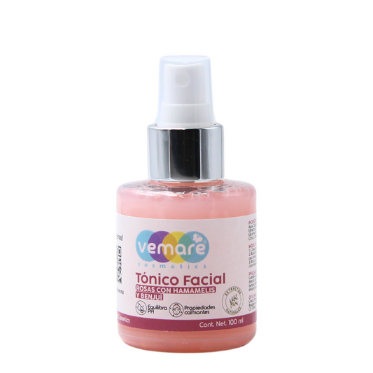 Tónico Facial Rosas Con Hamamelis Y Benjuí Vemare 100ML