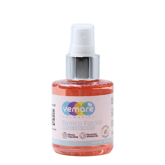 Tónico Facial Rosas Con Menta Vemare Para Piel Grasa
