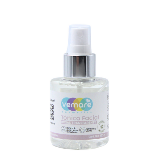 Tónico Facial Rosas Transparente Vemare Cuidado Suave