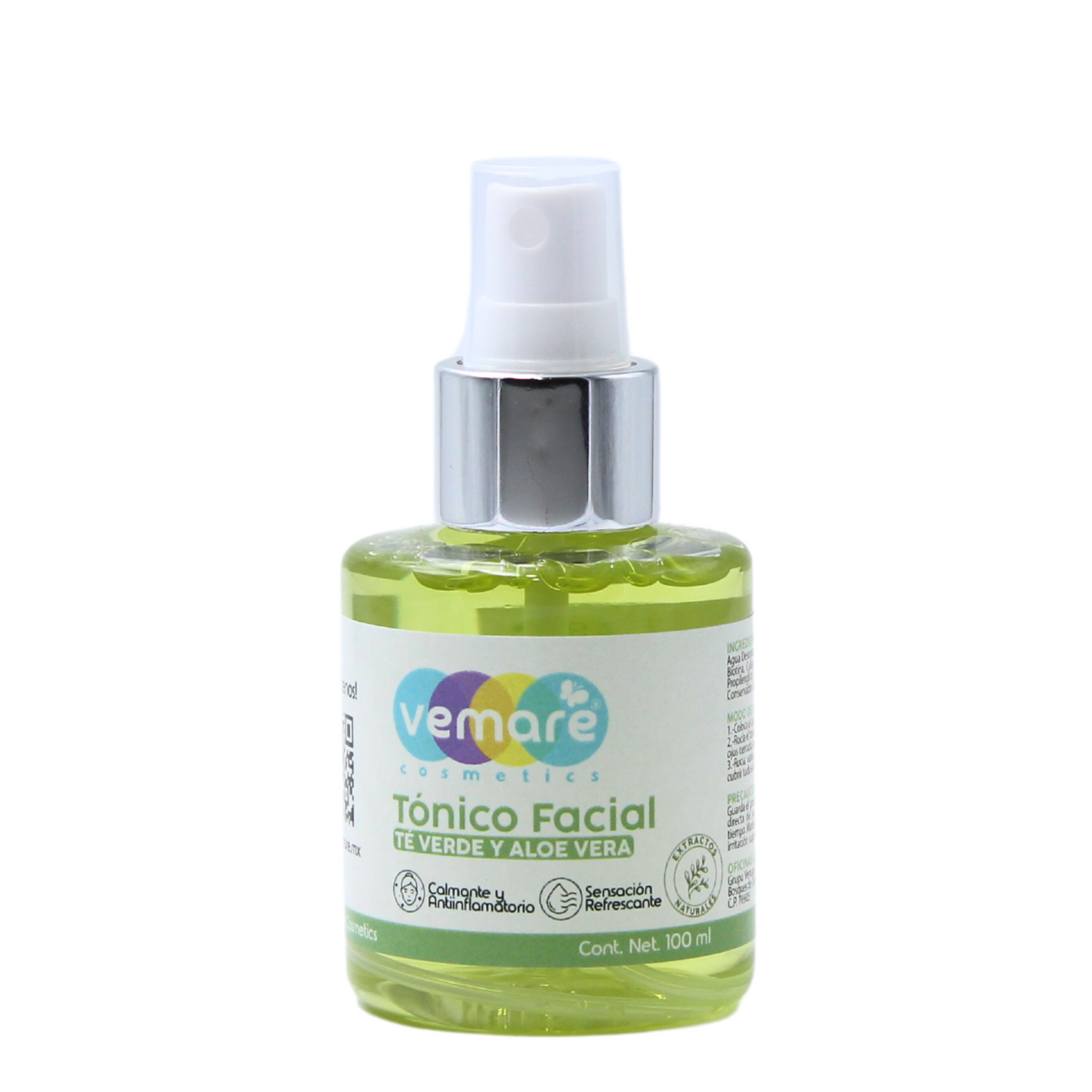 Tónico Facial De Té Verde Y Aloe Vera Vemare Calmante