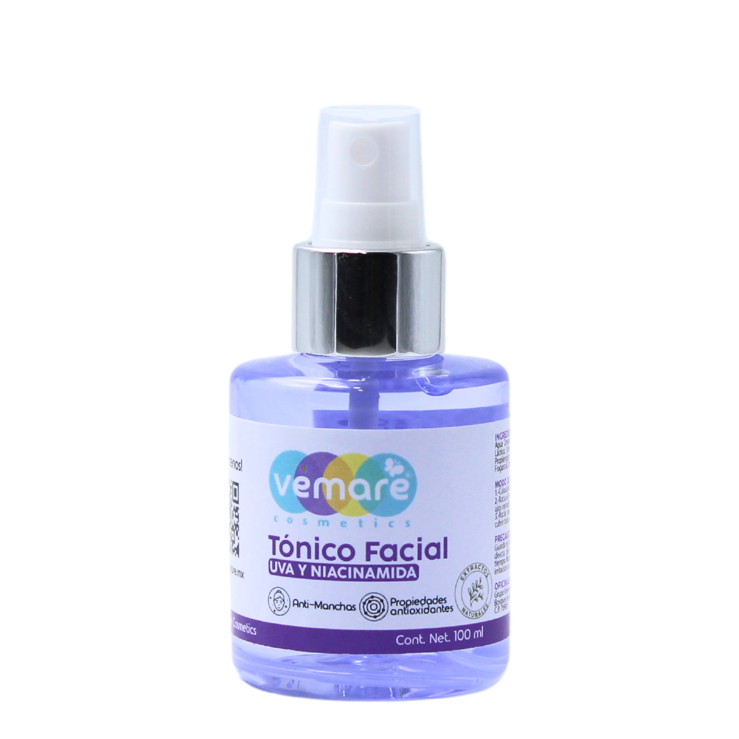 Tónico Facial Uva Y Niacinamida Vemare Luminosidad